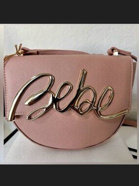 NWT MSRP $89 Bebe Gabriel Saddle Bag in Blush